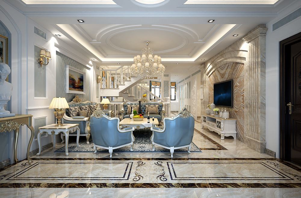 青島市十五大街歐式風(fēng)格復(fù)式裝修案例