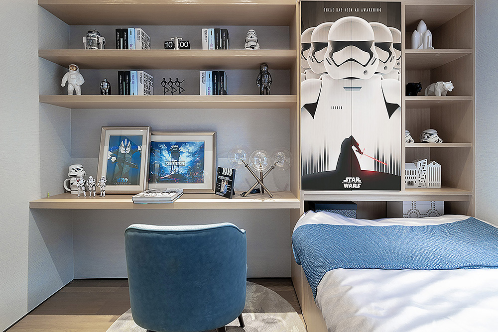 輕奢風格室內(nèi)裝修效果圖-江南萬達廣場三居158平米-男孩房 輕奢風格室內(nèi)裝修效果圖-江南萬達廣場三居158平米-男孩房