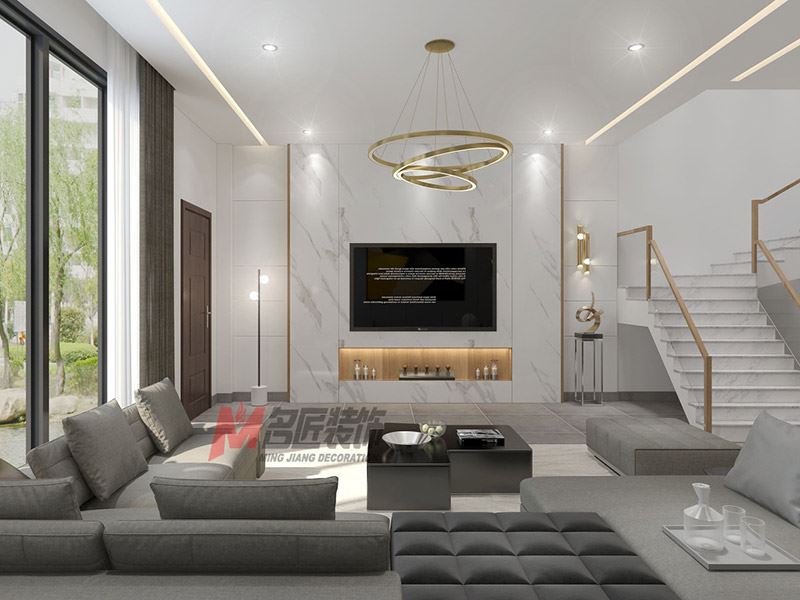 自貢市萬達(dá)廣場(chǎng)都會(huì)華宅現(xiàn)代簡(jiǎn)約風(fēng)格別墅裝修案例