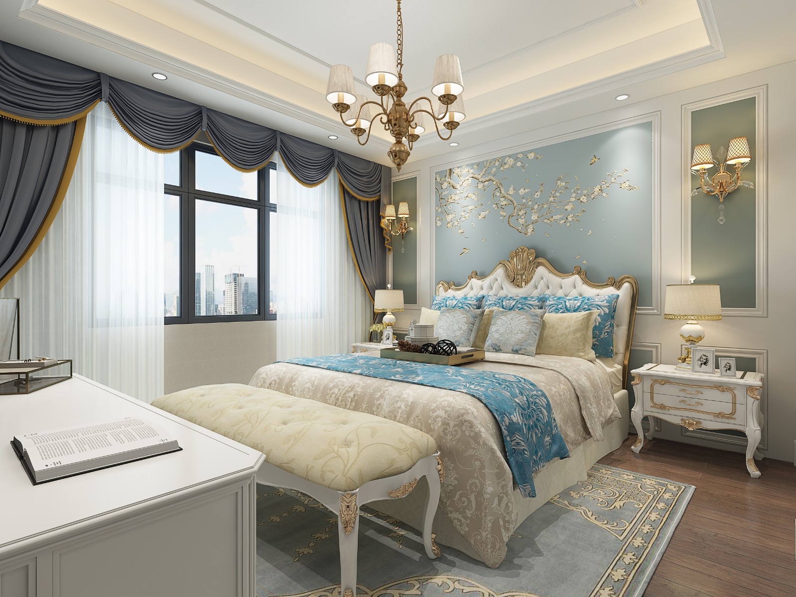 歐式奢華風(fēng)格家裝設(shè)計(jì)室內(nèi)裝修效果圖-次臥 歐式奢華風(fēng)格家裝設(shè)計(jì)室內(nèi)裝修效果圖-次臥