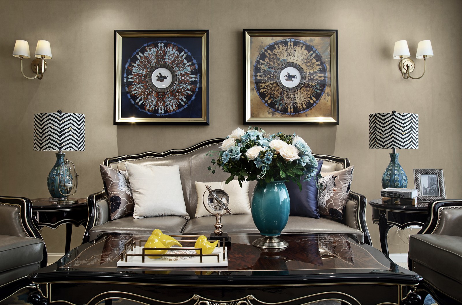 裝修案例美式新古典風格室內(nèi)裝修效果圖-客廳 裝修案例美式新古典風格室內(nèi)裝修效果圖-客廳