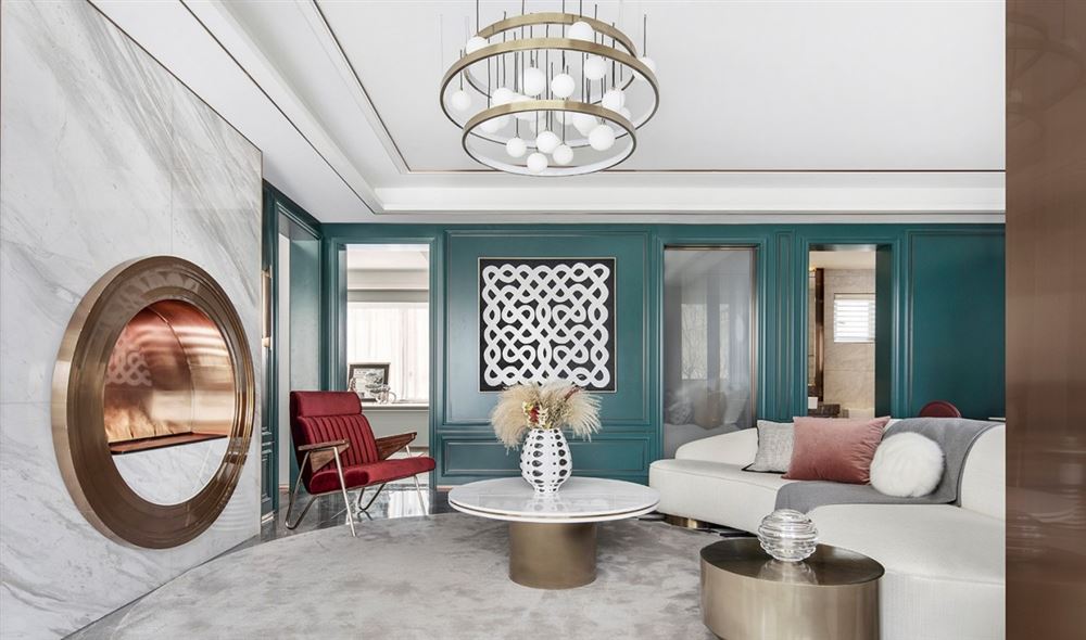 江門市鶴山十里方圓輕奢風(fēng)格三居室裝修案例