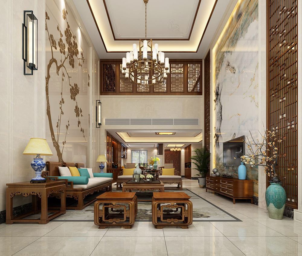 佛山市廣佛新世界花園洋房新中式風(fēng)格別墅裝修案例