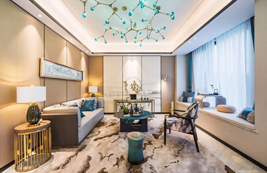 江門市新會(huì)駿景灣豪庭新中式風(fēng)格別墅裝修案例