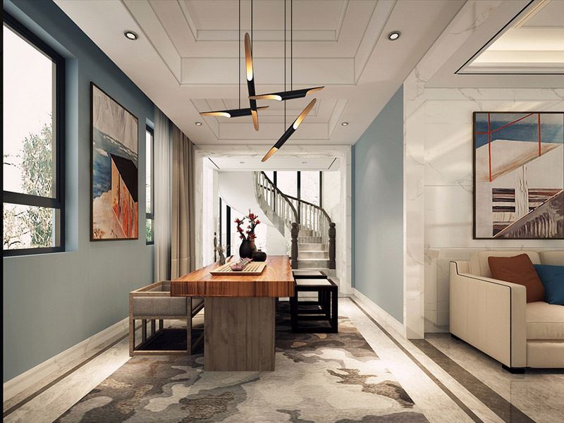 泰州市濱江新區(qū)富陽社區(qū)現(xiàn)代風(fēng)格復(fù)式裝修案例