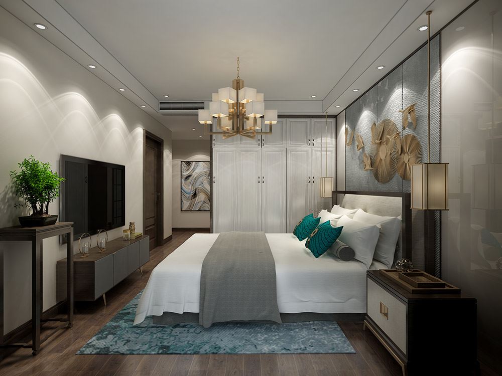 臺州市濱海苑新中式風(fēng)格三居室裝修案例