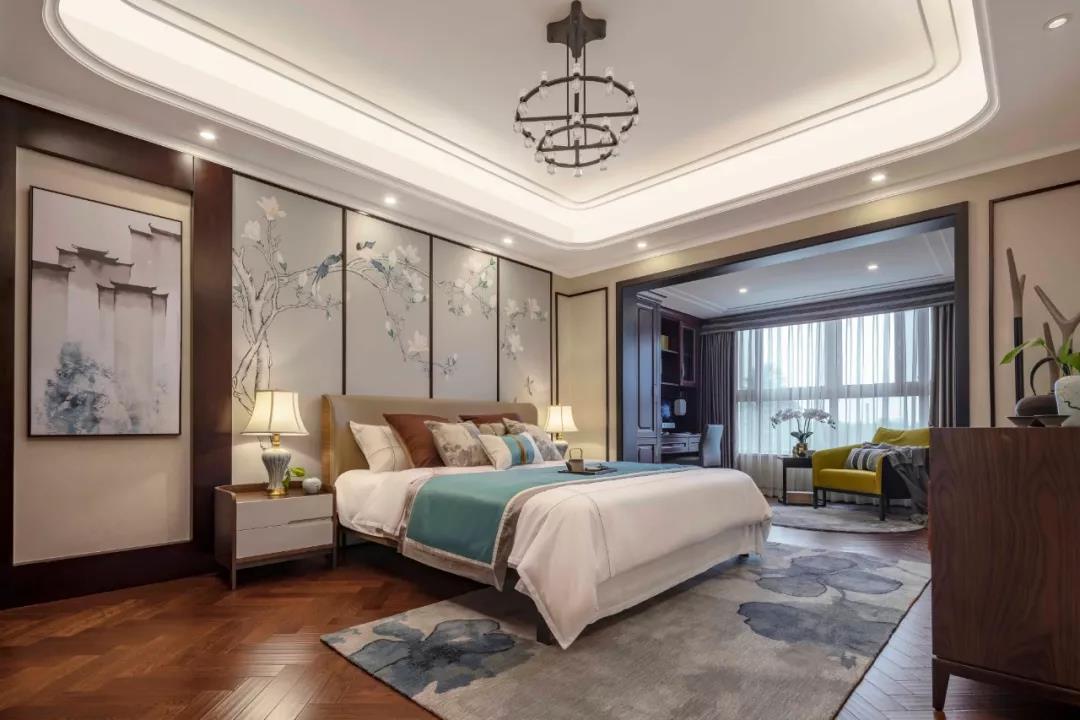 裝修案例新中式風格室內(nèi)裝修效果圖-臥室 裝修案例新中式風格室內(nèi)裝修效果圖-臥室