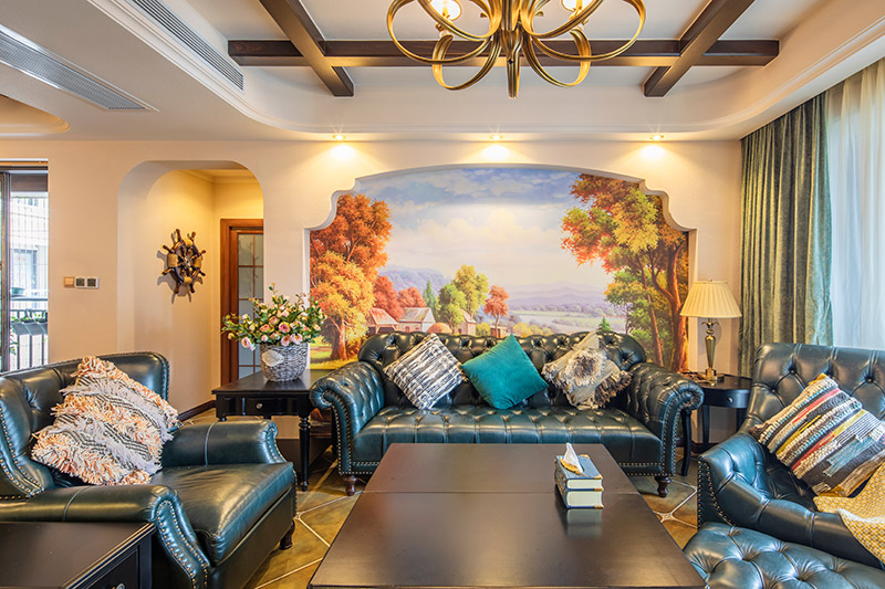 保利壹號公館美式室內(nèi)設(shè)計(jì)三居125平米風(fēng)格裝修案例-客廳沙發(fā) 保利壹號公館美式室內(nèi)設(shè)計(jì)三居125平米風(fēng)格裝修案例-客廳沙發(fā)