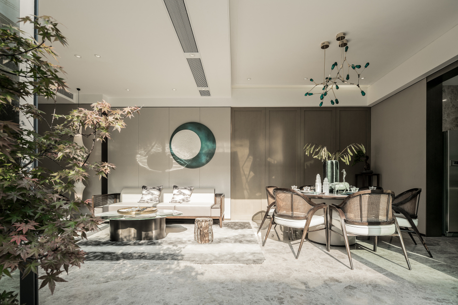 新中式風(fēng)格別墅家裝案例效果圖-客廳 新中式風(fēng)格別墅家裝案例效果圖-客廳