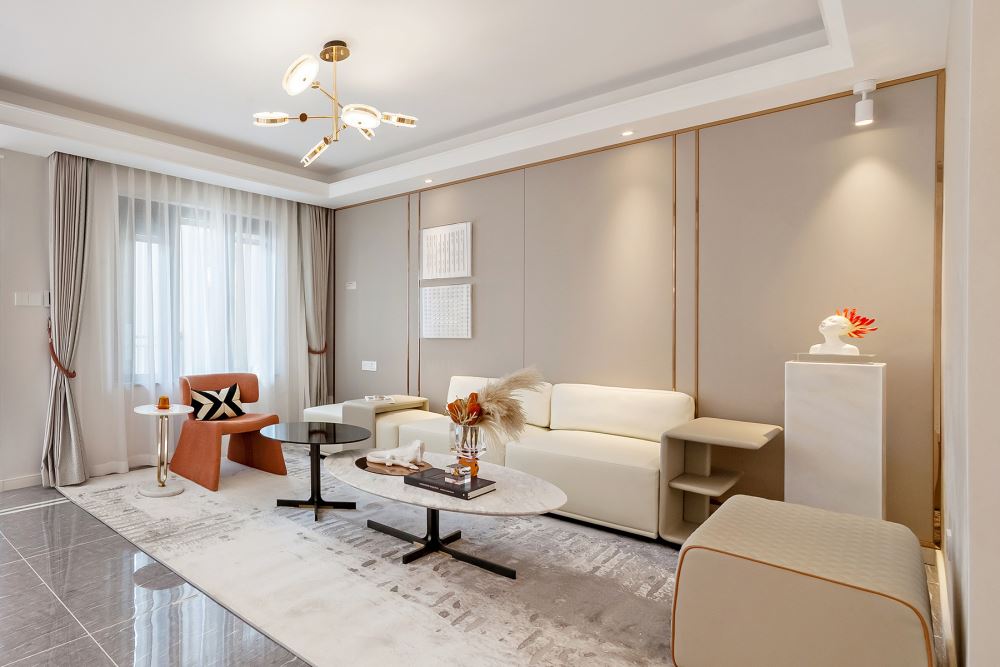 江門市星海灣華庭輕奢風(fēng)格三居室裝修案例