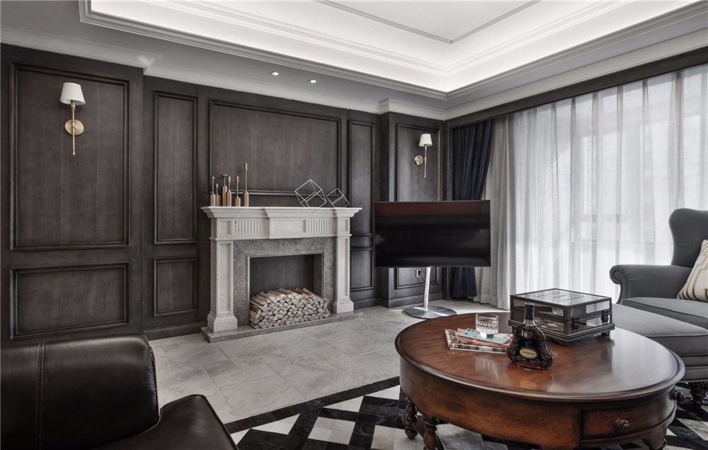 湛江市城市美林美式風格三居室裝修案例