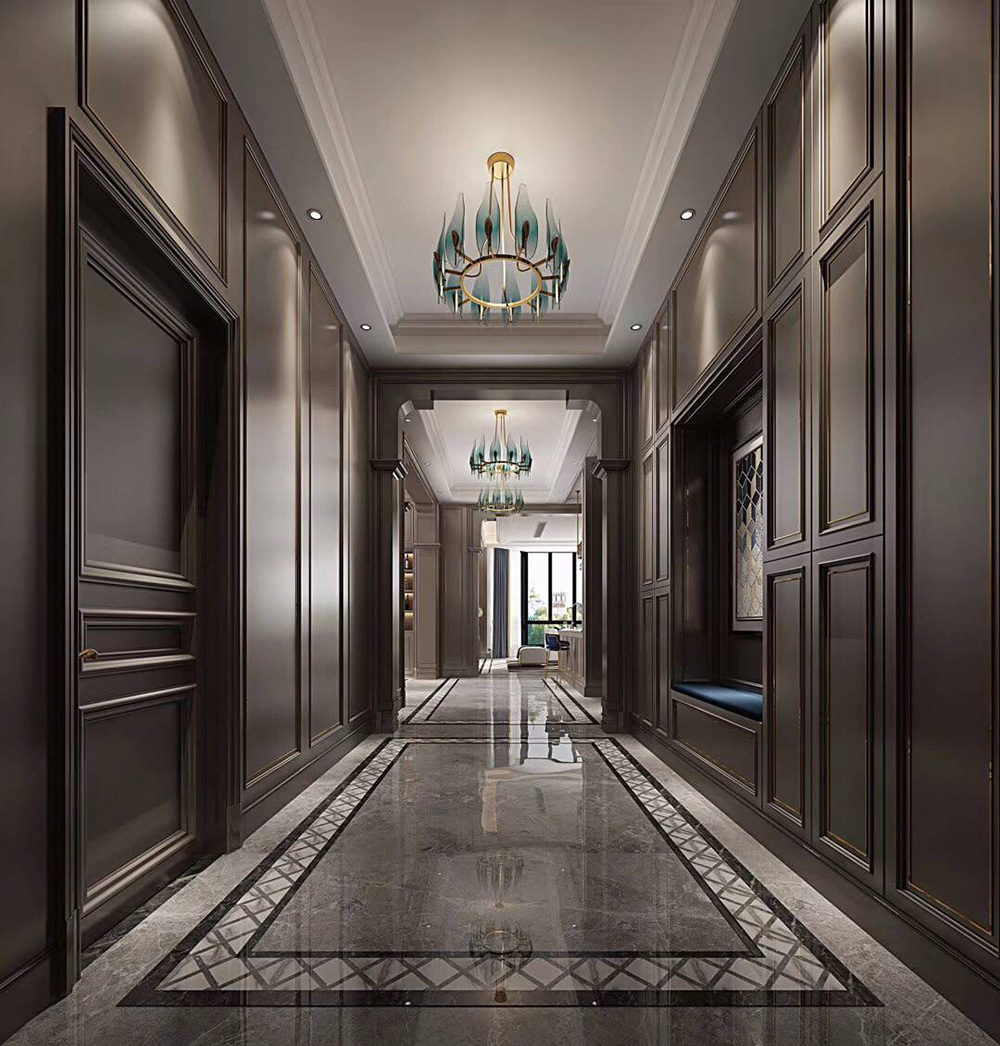 簡歐輕奢風(fēng)格別墅裝修設(shè)計效果圖-依云水岸別墅366平米-別墅裝修設(shè)計走廊 簡歐輕奢風(fēng)格別墅裝修設(shè)計效果圖-依云水岸別墅366平米-別墅裝修設(shè)計走廊
