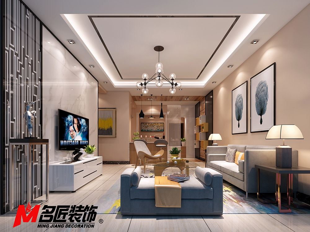 河源市新河灣現(xiàn)代簡約風(fēng)格三居室裝修案例