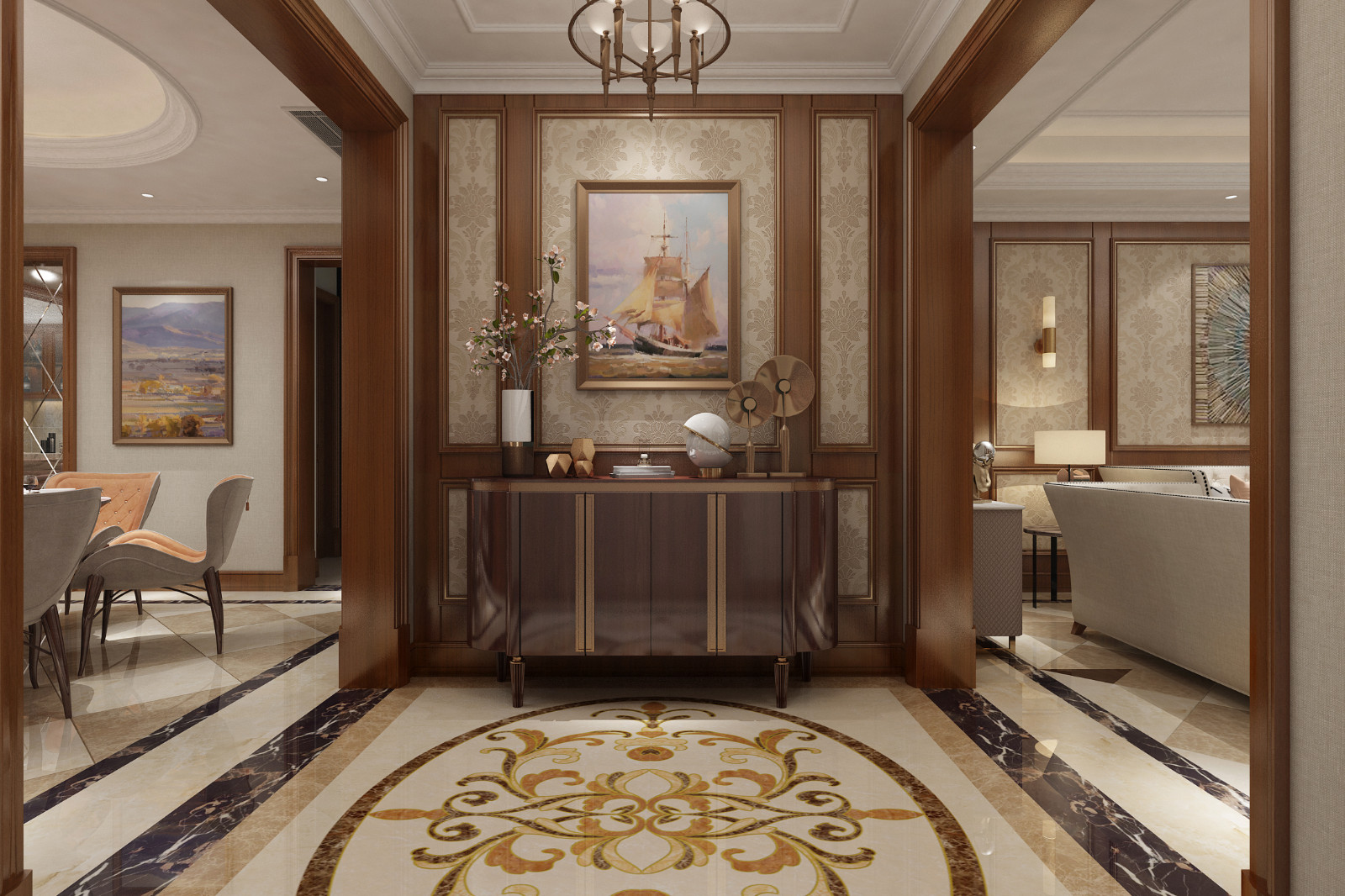 歐式風格家裝設計室內(nèi)裝修效果圖-玄關(guān) 歐式風格家裝設計室內(nèi)裝修效果圖-玄關(guān)