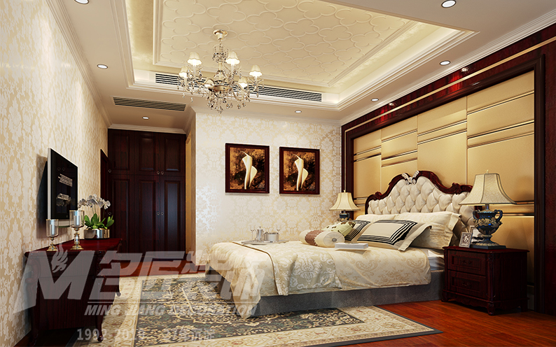 桂花洲三居120平米美式鄉(xiāng)村風(fēng)格裝修案例-主臥 桂花洲三居120平米美式鄉(xiāng)村風(fēng)格裝修案例-主臥