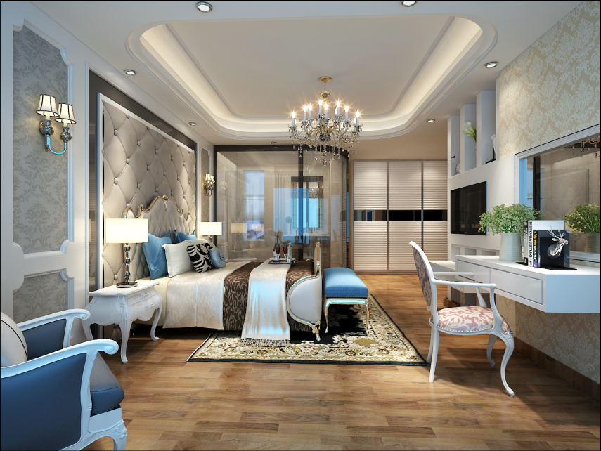 佛山裝修公司簡歐風(fēng)格室內(nèi)裝修效果圖-主臥 佛山裝修公司簡歐風(fēng)格室內(nèi)裝修效果圖-主臥