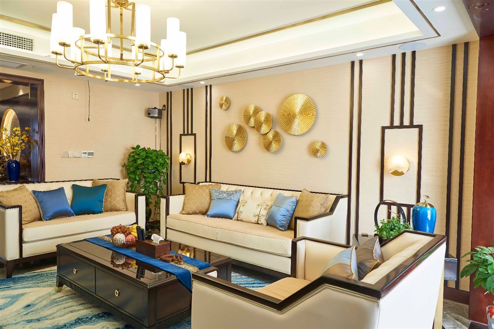 廣州市星河灣半島新中式風格三居室裝修案例