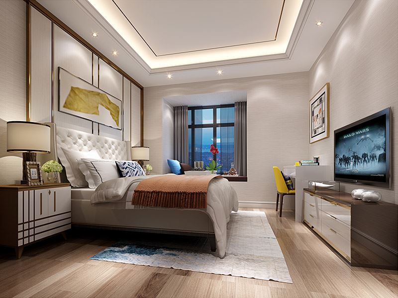 揭陽市華強廣場輕奢風格四居室裝修案例