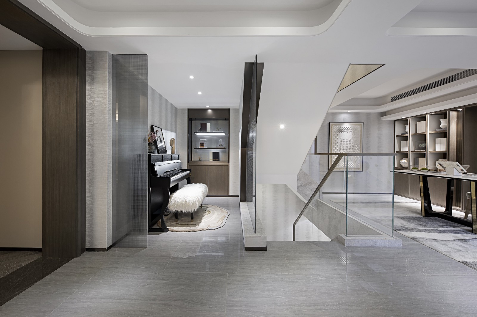 現(xiàn)代輕奢風(fēng)格別墅室內(nèi)設(shè)計(jì)家裝案例-樓梯間 現(xiàn)代輕奢風(fēng)格別墅室內(nèi)設(shè)計(jì)家裝案例-樓梯間