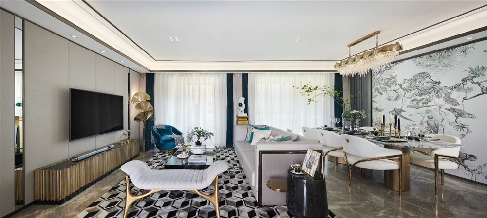 自貢市謝家壩居委會新中式風格四居室裝修案例