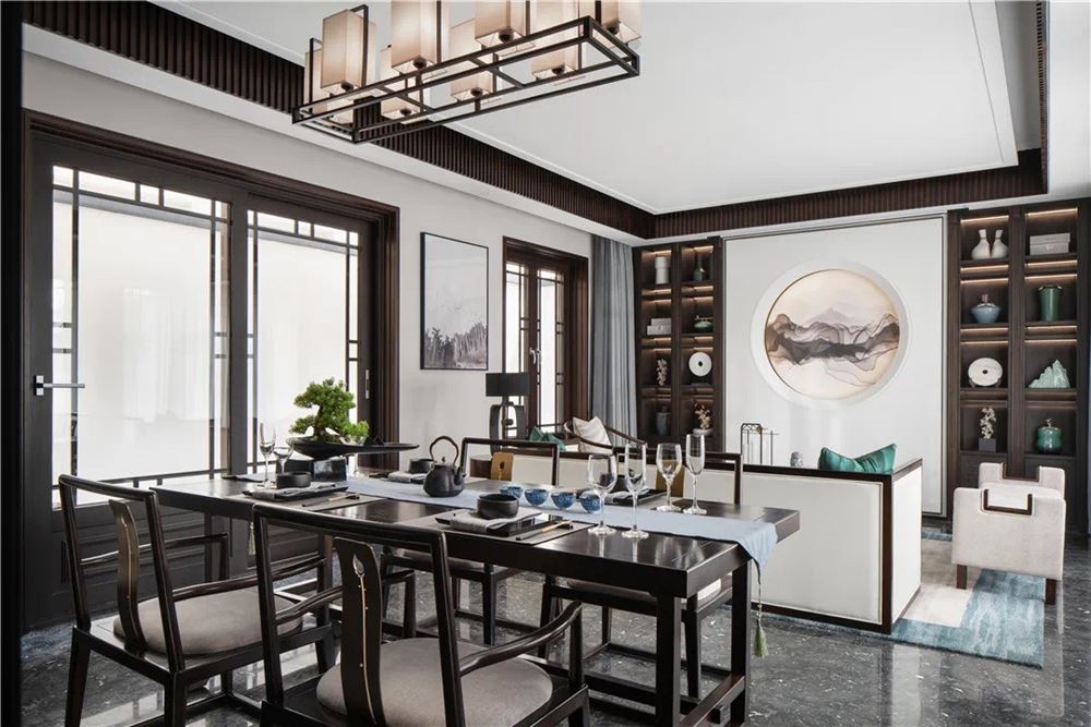 佛山市龍光天宸新中式風(fēng)格四居室裝修案例