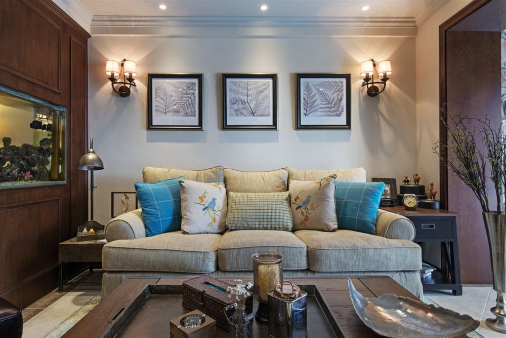 北海市皇家海灣公館美式風(fēng)格四居室裝修案例