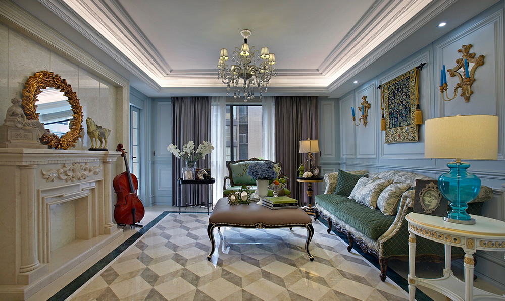 綠地外灘公館三居165平米奢華歐式風(fēng)格裝修案例-客廳 綠地外灘公館三居165平米奢華歐式風(fēng)格裝修案例-客廳