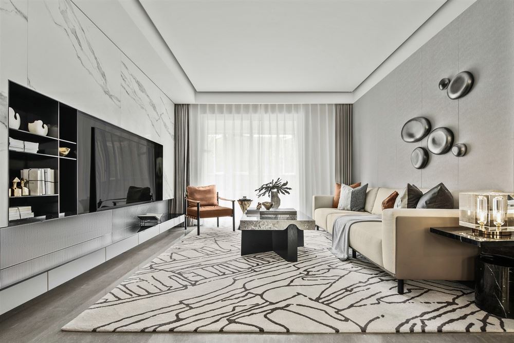 佛山市綠城桂語(yǔ)映月現(xiàn)代簡(jiǎn)約風(fēng)格三居室裝修案例