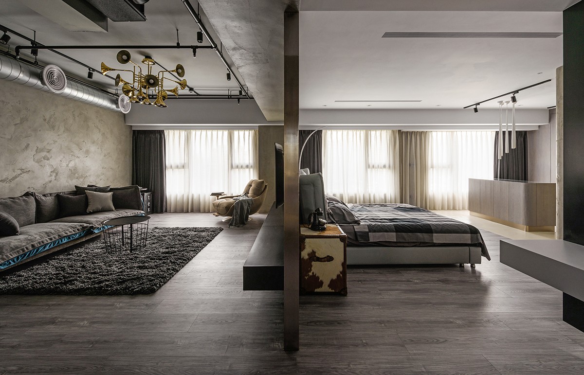 工業(yè)風(fēng)風(fēng)格家裝設(shè)計室內(nèi)裝修效果圖-客廳臥室 工業(yè)風(fēng)風(fēng)格家裝設(shè)計室內(nèi)裝修效果圖-客廳臥室