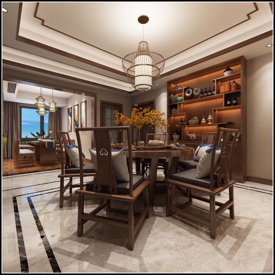 裝修公司新中式風格室內裝修效果圖-餐廳 裝修公司新中式風格室內裝修效果圖-餐廳