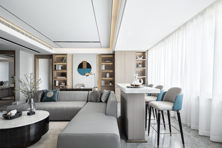 莫蘭迪輕奢風(fēng)格室內(nèi)設(shè)計(jì)家裝案例-客廳吧臺(tái) 莫蘭迪輕奢風(fēng)格室內(nèi)設(shè)計(jì)家裝案例-客廳吧臺(tái)