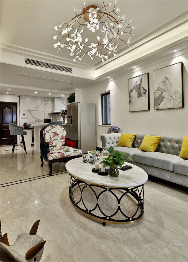 江門市寶麗花園美式風格三居室裝修案例