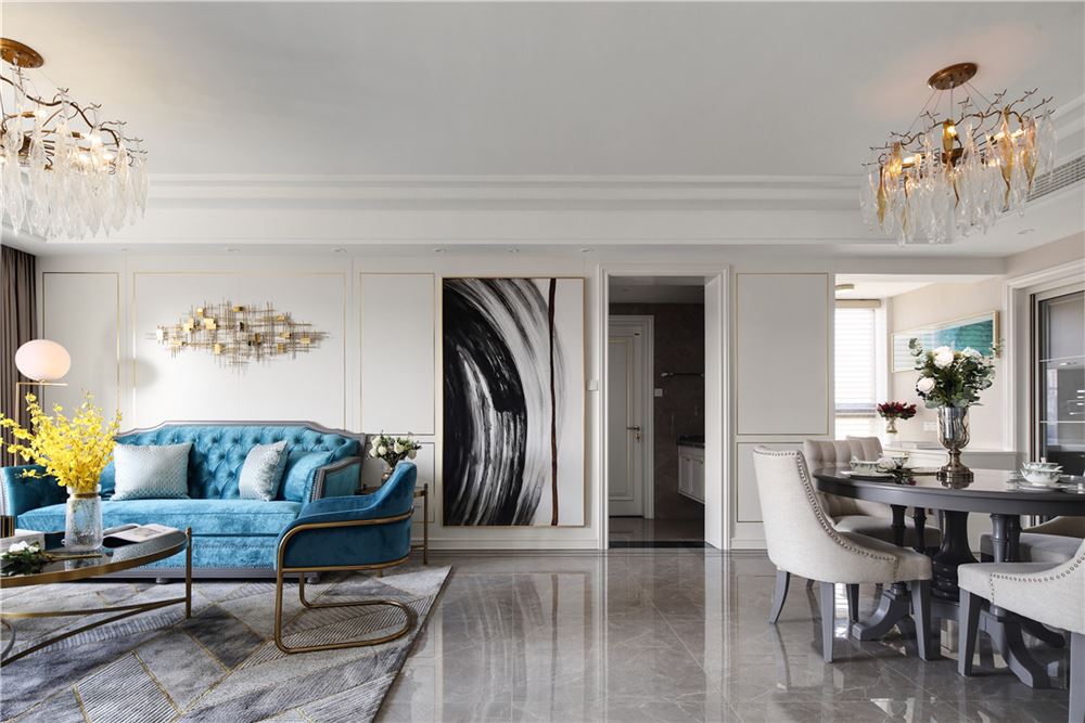 昭通市撫鎮(zhèn)門(mén)廣場(chǎng)輕奢風(fēng)格四居室裝修案例