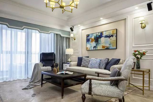 佛山市越秀閱湖臺美式風格三居室裝修案例