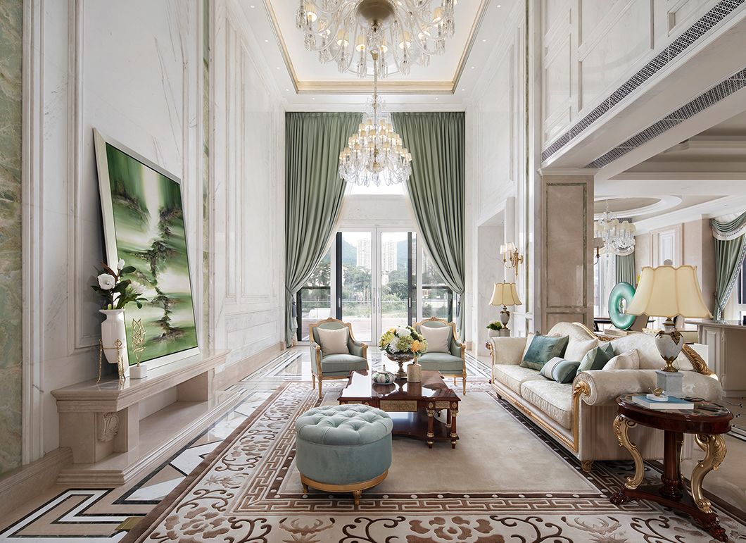 佛山裝修公司法式風格別墅裝修效果圖-客廳 佛山裝修公司法式風格別墅裝修效果圖-客廳