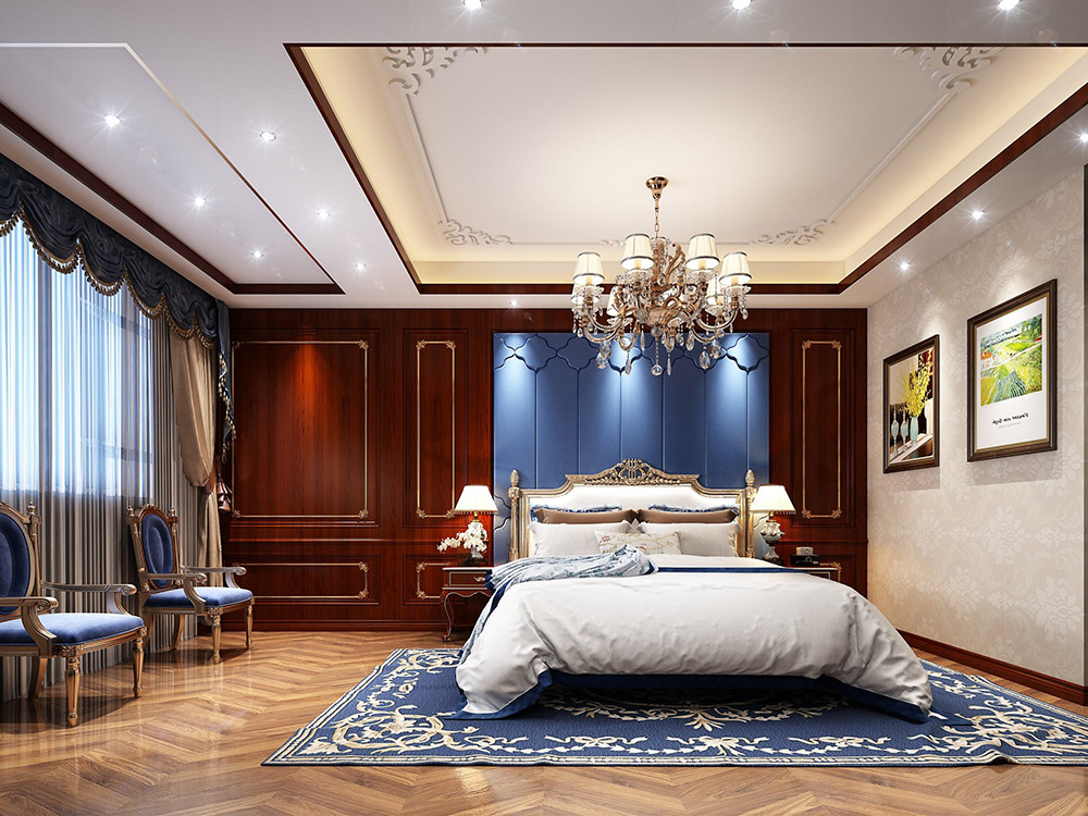 蘭花苑別墅680平米-中式風(fēng)格裝修案例-主臥 蘭花苑別墅680平米-中式風(fēng)格裝修案例-主臥