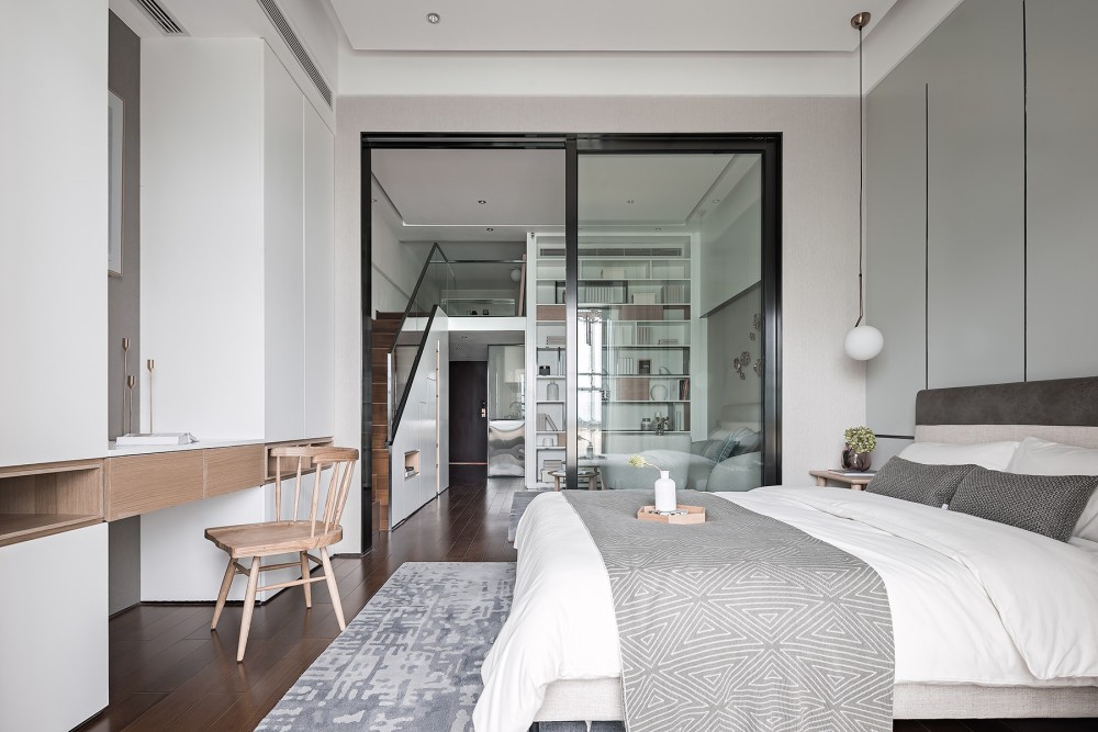 現(xiàn)代簡(jiǎn)約風(fēng)格公寓家裝案例效果圖-臥室