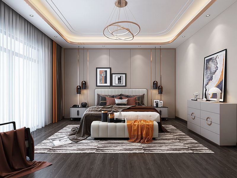 楚雄彝族自治州壩塘邊小區(qū)輕奢風格別墅裝修案例