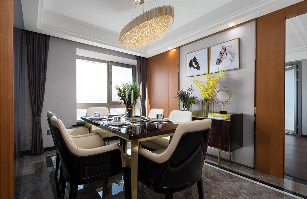 國(guó)悅九曲灣三居160平米輕奢風(fēng)格室內(nèi)裝修案例-餐廳 國(guó)悅九曲灣三居160平米輕奢風(fēng)格室內(nèi)裝修案例-餐廳