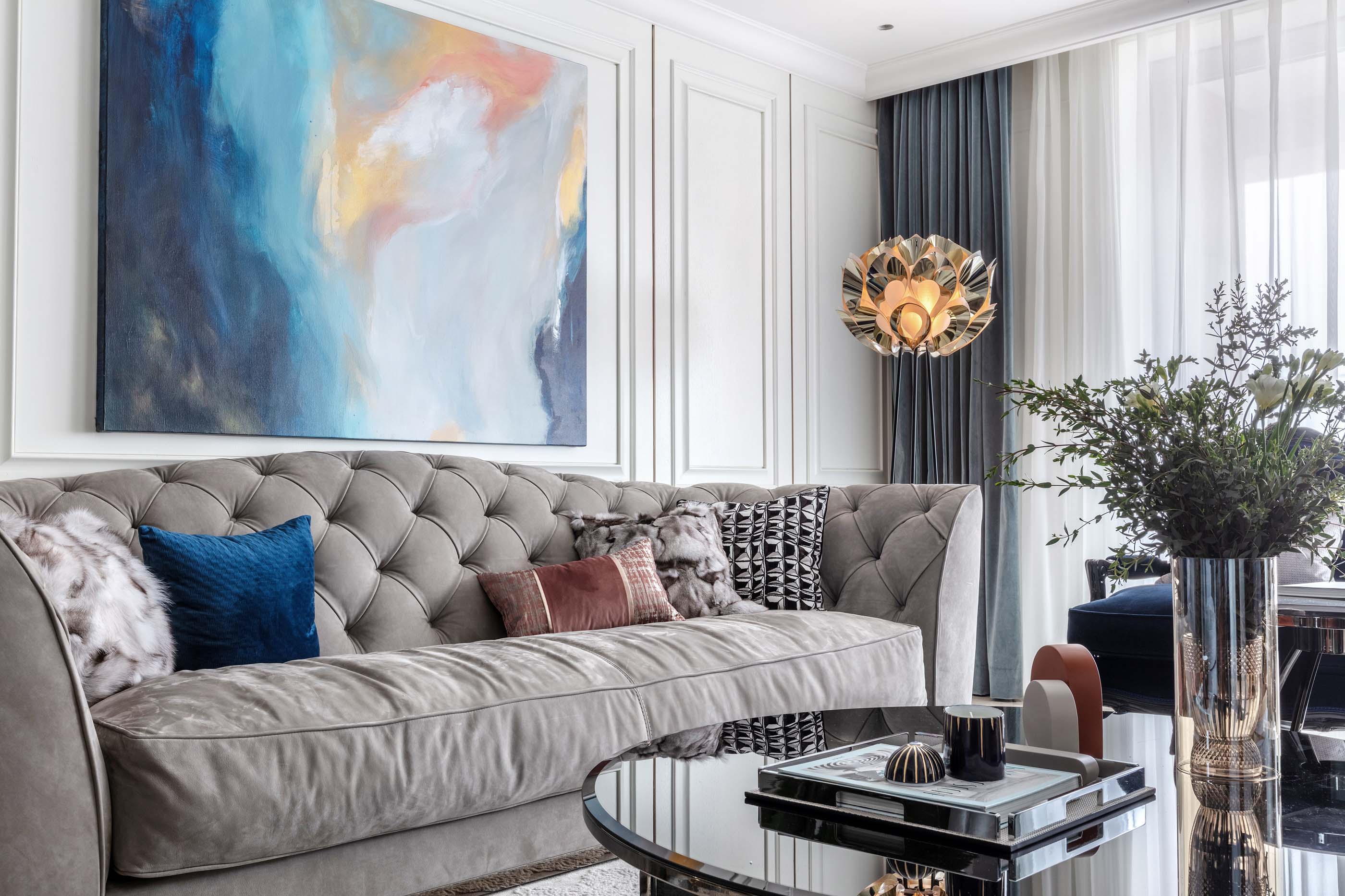 現(xiàn)代輕奢風格室內(nèi)家裝案例效果圖-客廳 現(xiàn)代輕奢風格室內(nèi)家裝案例效果圖-客廳