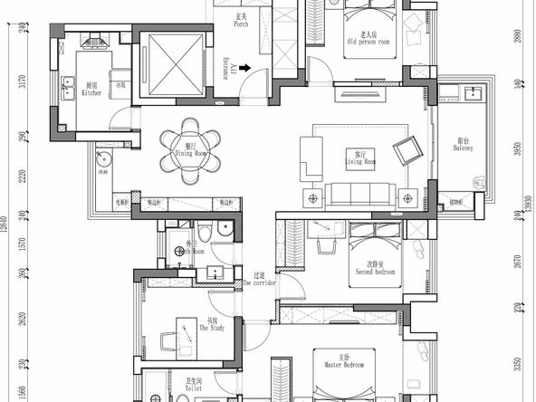 現(xiàn)代輕奢風(fēng)格室內(nèi)裝修效果圖-萬科金域藍(lán)灣四居143平米-室內(nèi)裝修設(shè)計平面圖 現(xiàn)代輕奢風(fēng)格室內(nèi)裝修效果圖-萬科金域藍(lán)灣四居143平米-室內(nèi)裝修設(shè)計平面圖