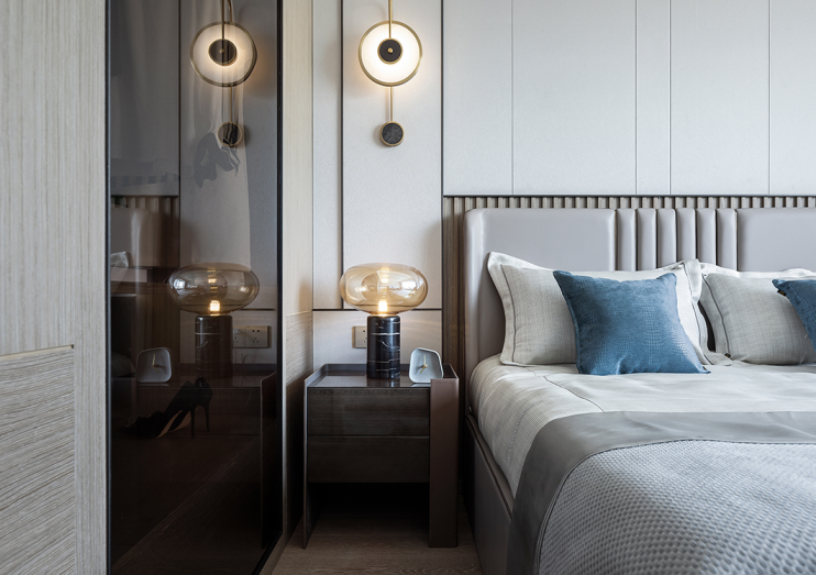 莫蘭迪輕奢風(fēng)格室內(nèi)設(shè)計(jì)家裝案例-主臥 莫蘭迪輕奢風(fēng)格室內(nèi)設(shè)計(jì)家裝案例-主臥