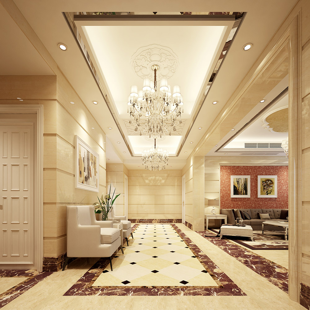 輕奢風(fēng)格室內(nèi)裝修效果圖-海畔花園四居210平米-過(guò)道 輕奢風(fēng)格室內(nèi)裝修效果圖-海畔花園四居210平米-過(guò)道