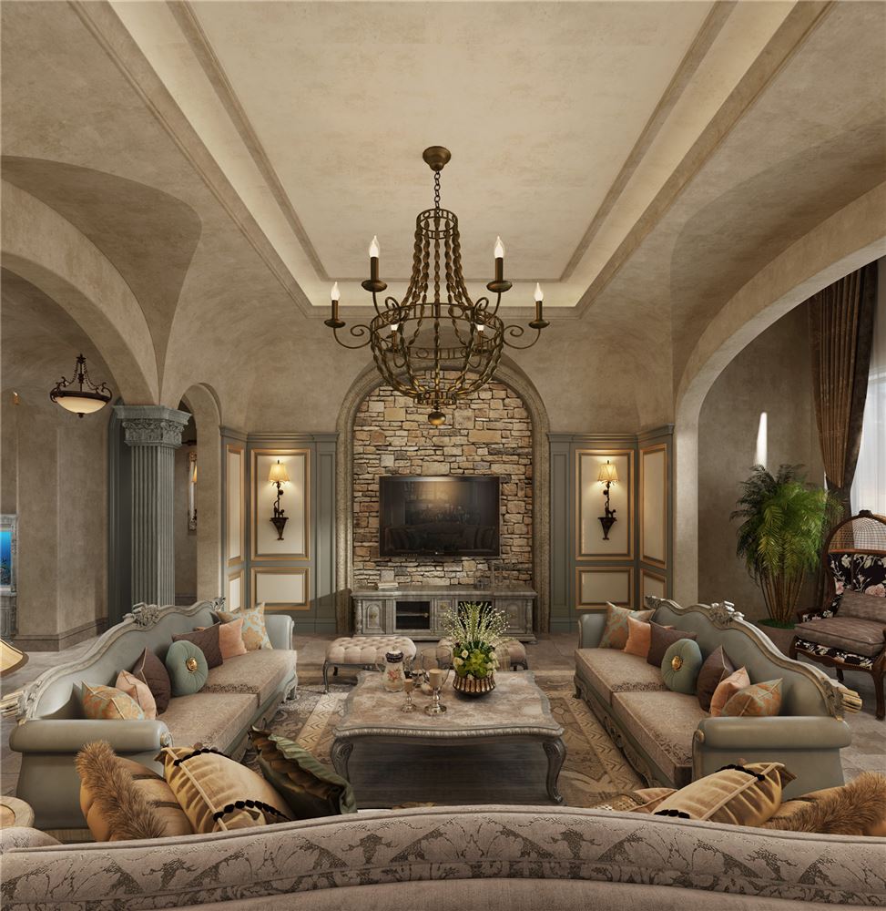 廣州市珠江帝景苑歐式風(fēng)格平層裝修案例