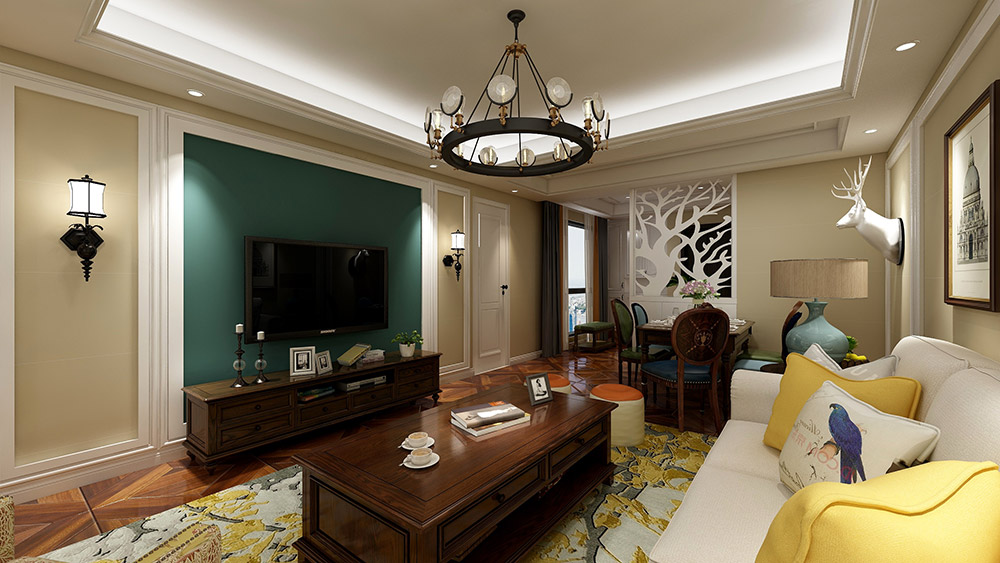 美式鄉(xiāng)村風(fēng)格室內(nèi)裝修效果圖-盛景園復(fù)式樓280平米-客廳背景墻 美式鄉(xiāng)村風(fēng)格室內(nèi)裝修效果圖-盛景園復(fù)式樓280平米-客廳背景墻