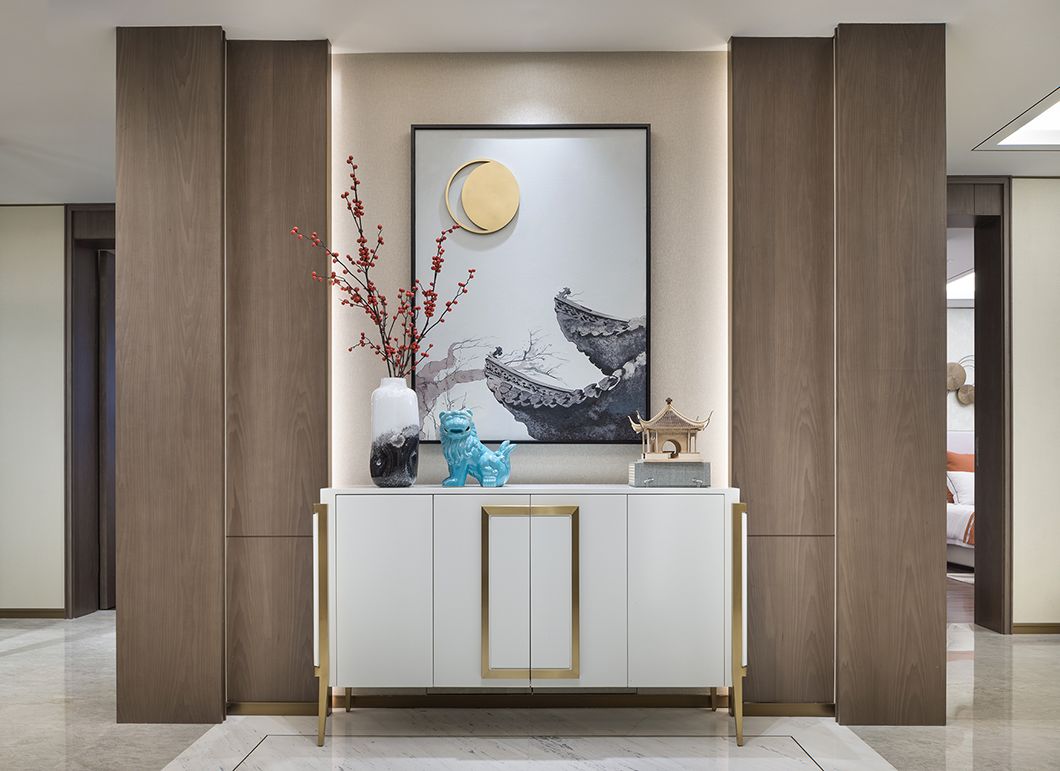 新中式風格家裝設(shè)計室內(nèi)裝修效果圖-玄關(guān) 新中式風格家裝設(shè)計室內(nèi)裝修效果圖-玄關(guān)