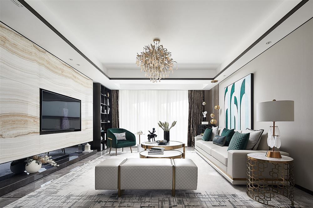 自貢市珍珠寺社區(qū)現(xiàn)代簡約風格四居室裝修案例