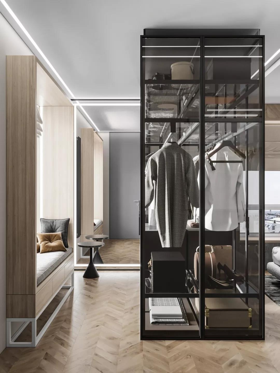 高級(jí)灰+原木色現(xiàn)代風(fēng)格室內(nèi)裝修設(shè)計(jì)效果圖-萬(wàn)達(dá)華府四居140平米-衣帽間 高級(jí)灰+原木色現(xiàn)代風(fēng)格室內(nèi)裝修設(shè)計(jì)效果圖-萬(wàn)達(dá)華府四居140平米-衣帽間