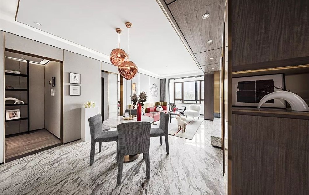 現(xiàn)代輕奢風格室內(nèi)家裝案例效果圖-客餐廳 現(xiàn)代輕奢風格室內(nèi)家裝案例效果圖-客餐廳