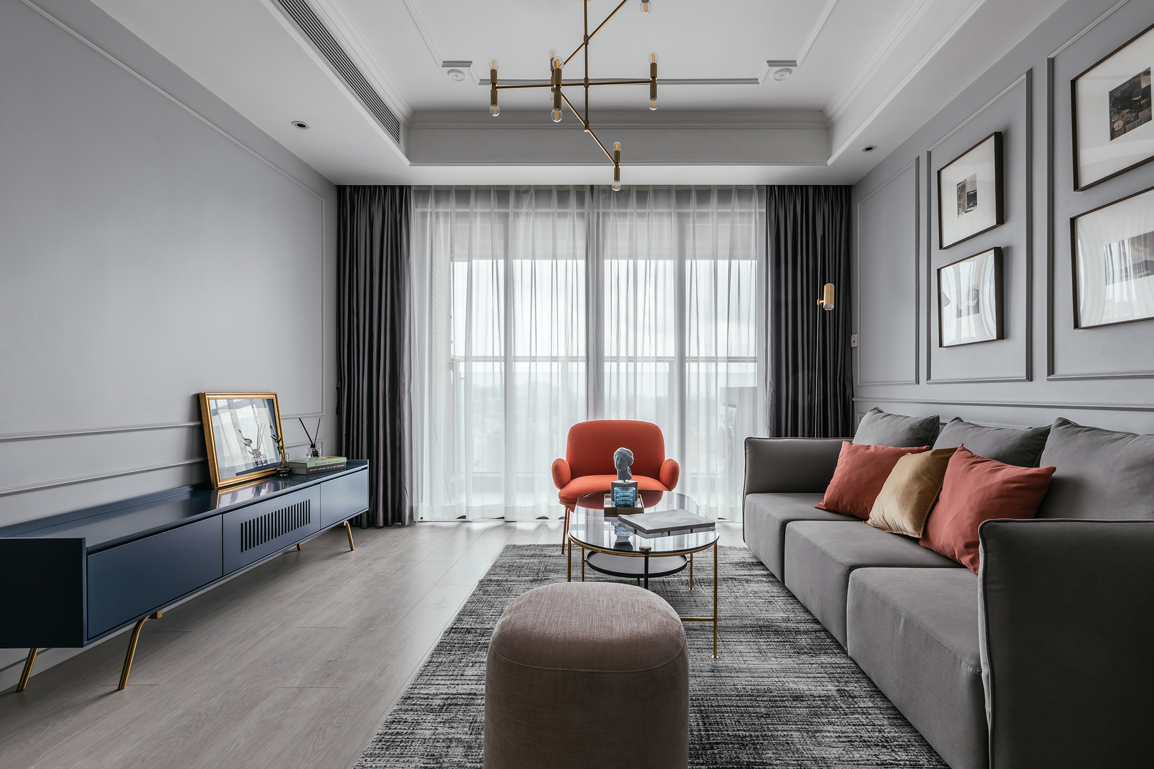 輕奢北歐風(fēng)格室內(nèi)家裝案例效果圖-客廳電視背景墻 輕奢北歐風(fēng)格室內(nèi)家裝案例效果圖-客廳電視背景墻